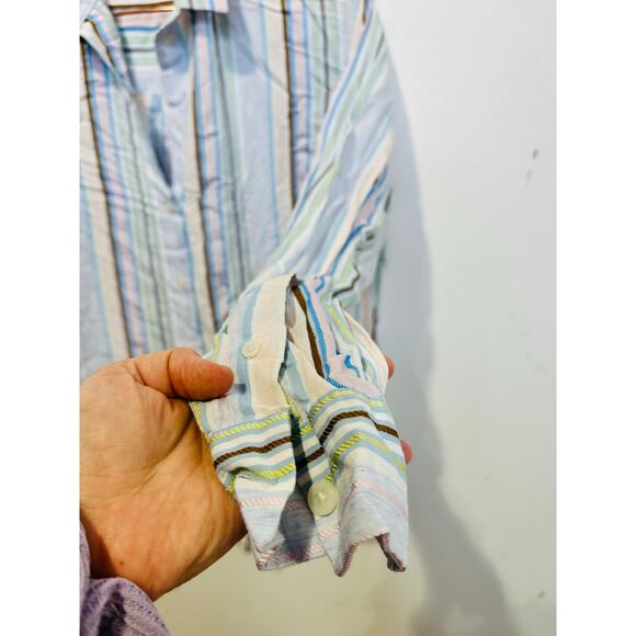 SAMSOE Multicolor Stripes Long Sleeve Collar Front Button Alfrida Shirt Size XXS - Picture 9 of 11